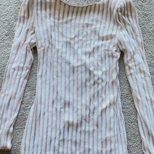 Nude and white sequence dress